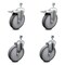 Service Caster 6 Inch Thermoplastic Rubber Swivel 1/2 Inch Stem Caster Total Lock Brake SCC, 2PK SCC-TSTTL20S614-TPRB-121315-2-S-2 - alternate 1